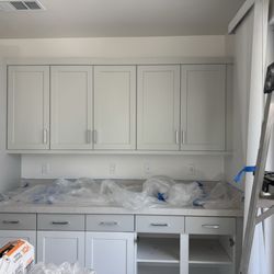 Rays Handyman Services - Finishing up the cabinet painting