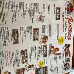 Roosters - Part of the menu
