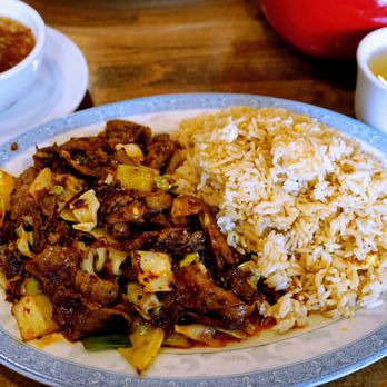 Sichuan Cuisine - Twice Cook Pork (回锅肉) Lunch Combo with Fried Rice and Hot & Sour Soup ($8.95). - Szechuan Near Me - Redmond, Washington