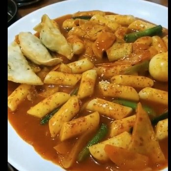 Hang Ari - Spicy Rice cake, tteokboki, comes with three fried dumplings - Korean Near Me - Ellicott City, Maryland
