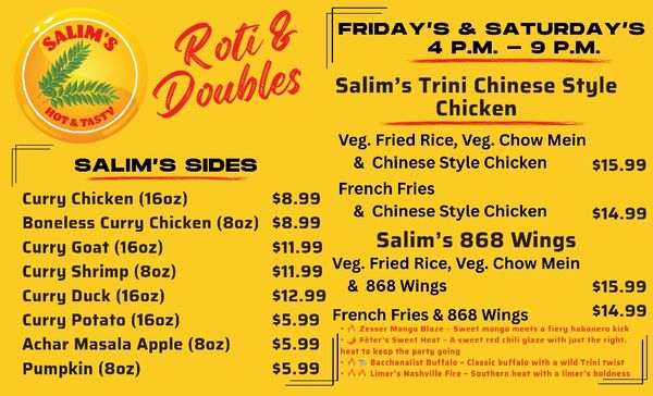 Menu photo 1 Salim's Hot and Tasty Irvington, NJ