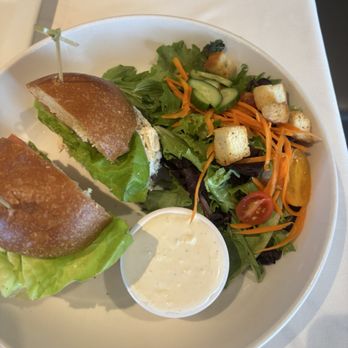 Chicken Ranch - Chicken Salad Sandwich with a house salad - Chicken Shop Near Me - Palm Springs, California