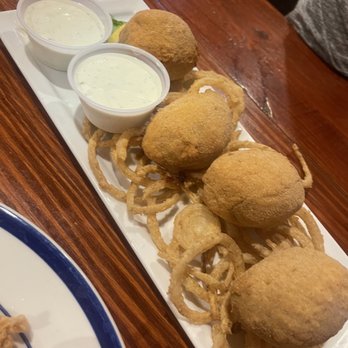 Pacific Seafood - Jalapeños stuffed with crab and shrimp- yummy- too hot  for my wimpy self but I ate the stuffing with crackers! - Seafood Near Me - San Leon, Texas