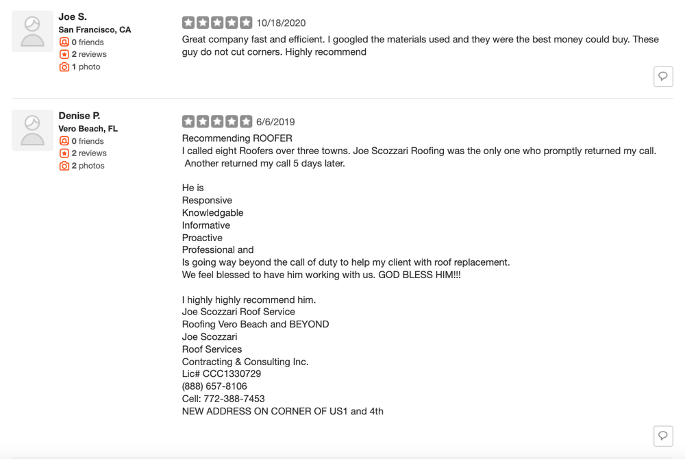 Slide of Joe Scozzari Roof Services Consulting