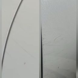 The before and after of the side driver door of my car The before and after of the side driver door of my car
