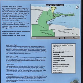 Hunter's Point Park - Trailhead information sign. - Parks Near Me - Copper Harbor, Michigan Hunter's Point Park - Trailhead information sign. - Parks Near Me - Copper Harbor, Michigan