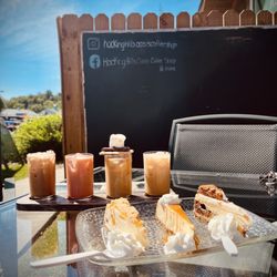 Oasis Coffee Shop Hocking Hills - Iced coffee and cheesecake flights