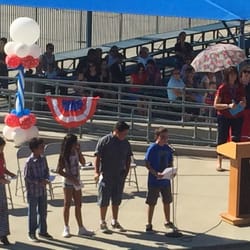 Temescal Valley Elementary School - 5th graders saluting patriots.