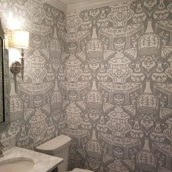 English Decorating Co - Powder room - Wallpapering Near Me English Decorating Co - Powder room - Wallpapering Near Me