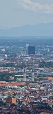 Photo of Olympiaturm - München, BY, DE. Blick Richtung Alpen