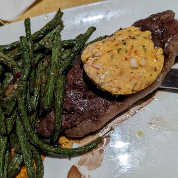 Kona Grill - 1st try at a wagyu ribeye w lobster butter upcharge. Frozen butter was supposed to come with a "tableside fire finish" that did not happen - New American Near Me - Iselin, New Jersey Kona Grill - 1st try at a wagyu ribeye w lobster butter upcharge. Frozen butter was supposed to come with a "tableside fire finish" that did not happen - New American Near Me - Iselin, New Jersey