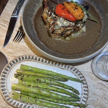 Naxos - Kotopoulo with a side of asparagus - Salad Near Me - Brooklyn, New York