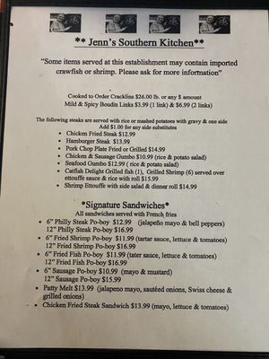 Menu photo 2 Jenn’s Southern Kitchen Vinton, LA Menu photo 2 Jenn’s Southern Kitchen Vinton, LA