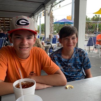 StingRay's Seafood - Having fun at Sting Ray's! They've been coming here since they have been babies!! - Seafood Near Me - Tybee Island, Georgia