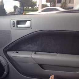 2009 Mustang, suede trim on door interior, courtesy of Rivero Auto Interior, Miami, FL