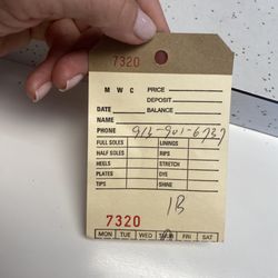 Kim's Tailor & Shoe Repair - That's ticket I showed him