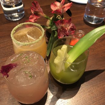 Wayan - From top left going clockwise: Peach Smash ($14), Coco-Matcha Cooler ($10), Thorn of Jalisco ($14) - Indonesian Near Me - New York, New York Wayan - From top left going clockwise: Peach Smash ($14), Coco-Matcha Cooler ($10), Thorn of Jalisco ($14) - Indonesian Near Me - New York, New York