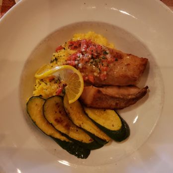 Angelini's Italian Restaurant - Sea bass with polenta and grilled zucchini - Italian Near Me - Turlock, California
