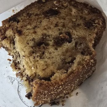 Egghead Cafe - Half eaten Banana nut bread with chocolate & cinnamon. It was crumbly, sweet & moist! Enjoyed w/  simple latte. - Coffee & Tea Near Me - Honolulu, Hawaii