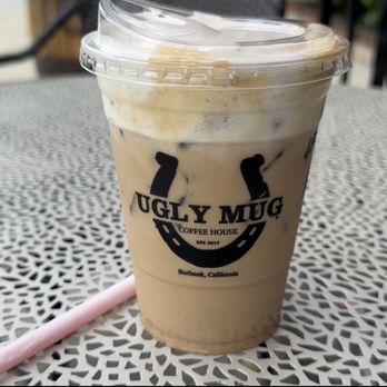 The Ugly Mug Coffee House - Sugar Free Hazelnut Latte w/ Banana Cold Foam - Coffee & Tea Near Me - Burbank, California