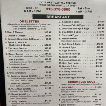 Serrano's Cafe - Breakfast Menu - Breakfast & Brunch Near Me - West Sacramento, California Serrano's Cafe - Breakfast Menu - Breakfast & Brunch Near Me - West Sacramento, California
