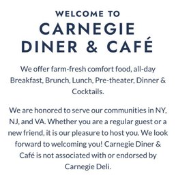 Carnegie Diner & Cafe - A signature restaurant near Radio City Music Hall Carnegie Diner & Cafe - A signature restaurant near Radio City Music Hall