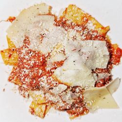 Pappardelle al Ragu -- Ribbon pasta, slow cooked pork, veal, lamb and chicken ragu