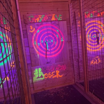 Whoop Axe Throwing - Don't worry they have options. Choose from traditional lighted axe throwing or even black light. - Axe Throwing Near Me - Lake Forest, California Whoop Axe Throwing - Don't worry they have options. Choose from traditional lighted axe throwing or even black light. - Axe Throwing Near Me - Lake Forest, California