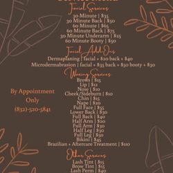 The Lotus Salon - Allison's Menu
