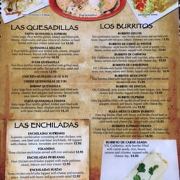 Plaza mexico menu
