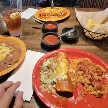 Macayo's Mexican Food - Shredded beef enchilada with rice. - Mexican Near Me - Scottsdale, Arizona Macayo's Mexican Food - Shredded beef enchilada with rice. - Mexican Near Me - Scottsdale, Arizona