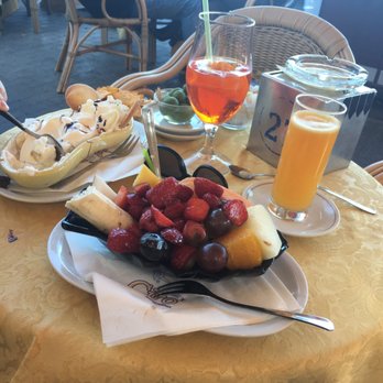 Chalet Ciro - Fruit plate, banana split, fresh orange juice and the spritz (their special drink). - Gelato Near Me - Naples, NA