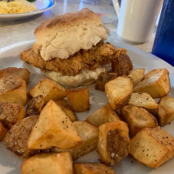 Home Grown - Fried chicken biscuit with home fries - Diners Near Me - Atlanta, Georgia Home Grown - Fried chicken biscuit with home fries - Diners Near Me - Atlanta, Georgia