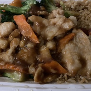 Chung Shing Kitchen - Chicken and Broccoli with roast pork fried rice. - Chinese Near Me - Baldwin, New York
