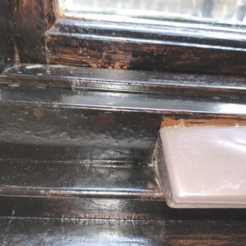 DC &T Painting - Missing stain around hardware, bumps and drips in the stain. - Painters Near Me - Rolling Meadows, Illinois