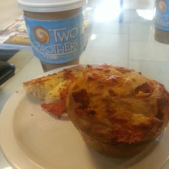 Two Brothers Roundhouse - Bacon cheddar muffin, the priciest pastry on the menu, but absolutely worth it! - Bars Near Me - Aurora, Illinois
