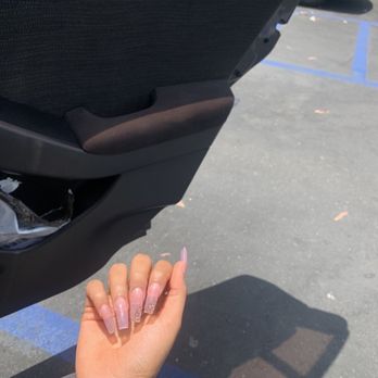 Rainbow Nails - long acrylic nails - Nail Salons Near Me - Inglewood, California