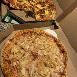 Pineapple & chicken & some other pizza; don't judge!