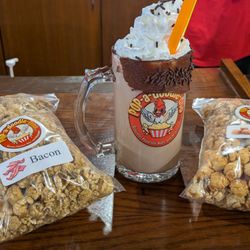 POP-A-Doodle-Doo - Bacon popcorn and chocolate shake