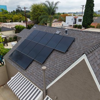 UV Roofing - Energy-efficient roof installation in Alhambra with solar panels. Built with Title 24 compliant COOL roofing materials for better insulation - Roofing Near Me - Los Angeles, California