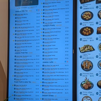 Junenov Tea - Menu as of September 2025 - Bubble Tea Near Me - Pleasant Hill, California