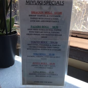 Miyuki Restaurant - Specials menu - Sushi Bars Near Me - Watsonville, California Miyuki Restaurant - Specials menu - Sushi Bars Near Me - Watsonville, California