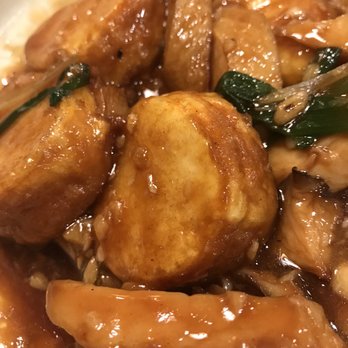 Yu's Mandarin - King mushroom with egg tofu - Chinese Near Me - Vernon Hills, Illinois