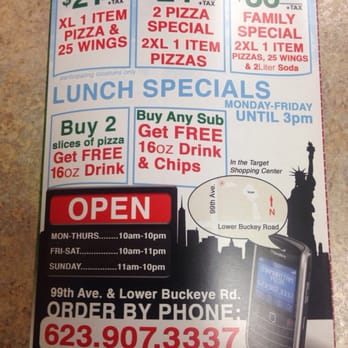 Manhattan Pizza - Specials. - Italian Near Me - Tolleson, Arizona