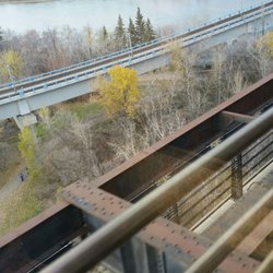 Edmonton Ghost Tours - Don't look down!  View from the trolley.