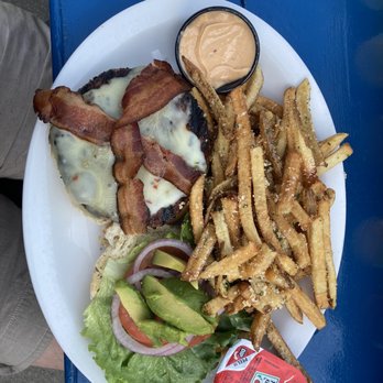 Saugatuck Brewing Co - Avocado bacon burger with parmesan fries - Brewpubs Near Me - Douglas, Michigan Saugatuck Brewing Co - Avocado bacon burger with parmesan fries - Brewpubs Near Me - Douglas, Michigan