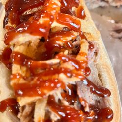 Scoot's BBQ - DIY BBQ hot dog with onion rings