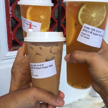 Fortune Tea - 2 Super Fruit w/green tea & teen boy's black tea w/milk. - Bubble Tea Near Me - Honolulu, Hawaii