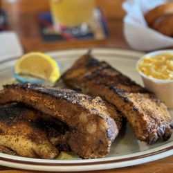 Big Ed's BBQ - Cajun dry rubbed spare ribs with blackened catfish