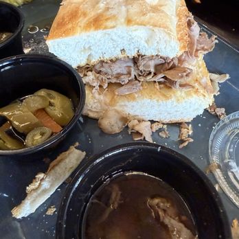 Brizio Pizza - Chicago style Italian beef sandwich with giardiniera and au jus. - Pizza Near Me - Lake Forest, California